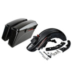 Black Hard Saddlebags Rear Fender System for Harley Touring Road Glide (2009–2013)