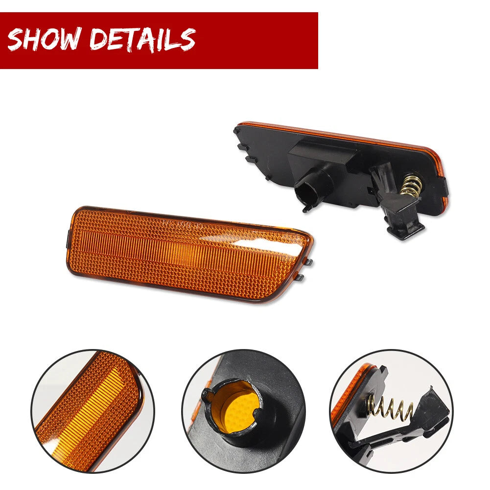 Amber Front Fender Side Marker Light Kit for VW MK4 Golf GTI Jetta