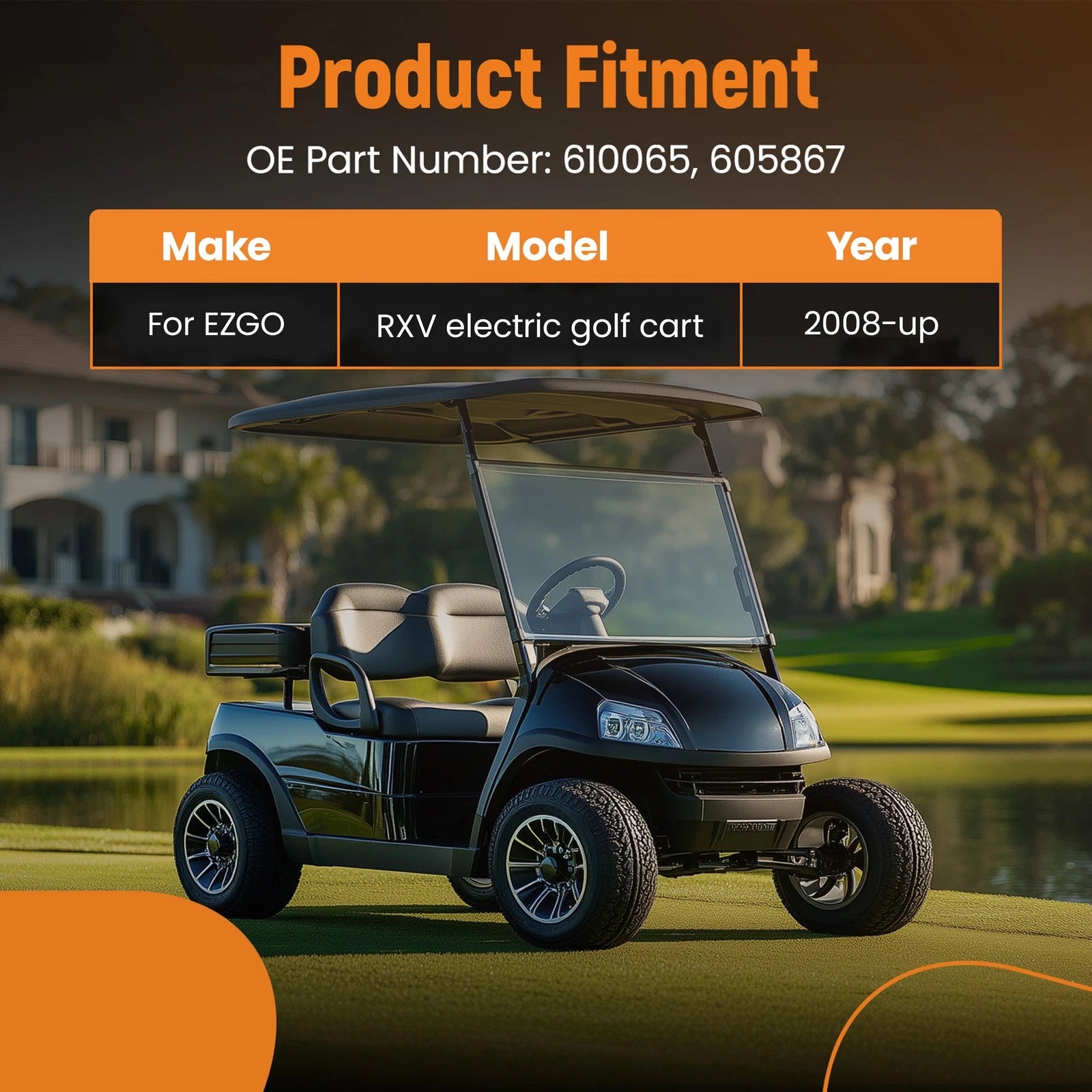 1PC Rear Electric Motor Brake for EZGO RXV Electric Golf Cart (2008–Present)
