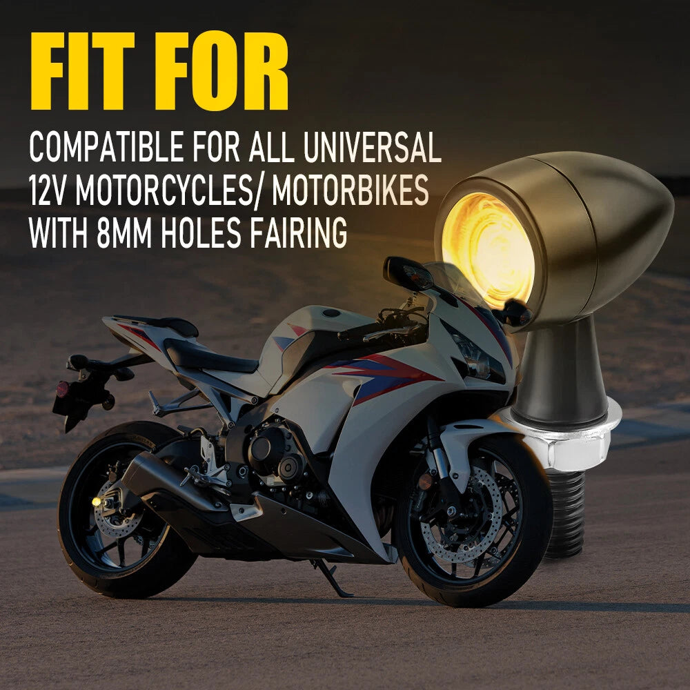 LED Bullet Mini Turn Signal Light for Bobber Cafe Racer (2010–2023)