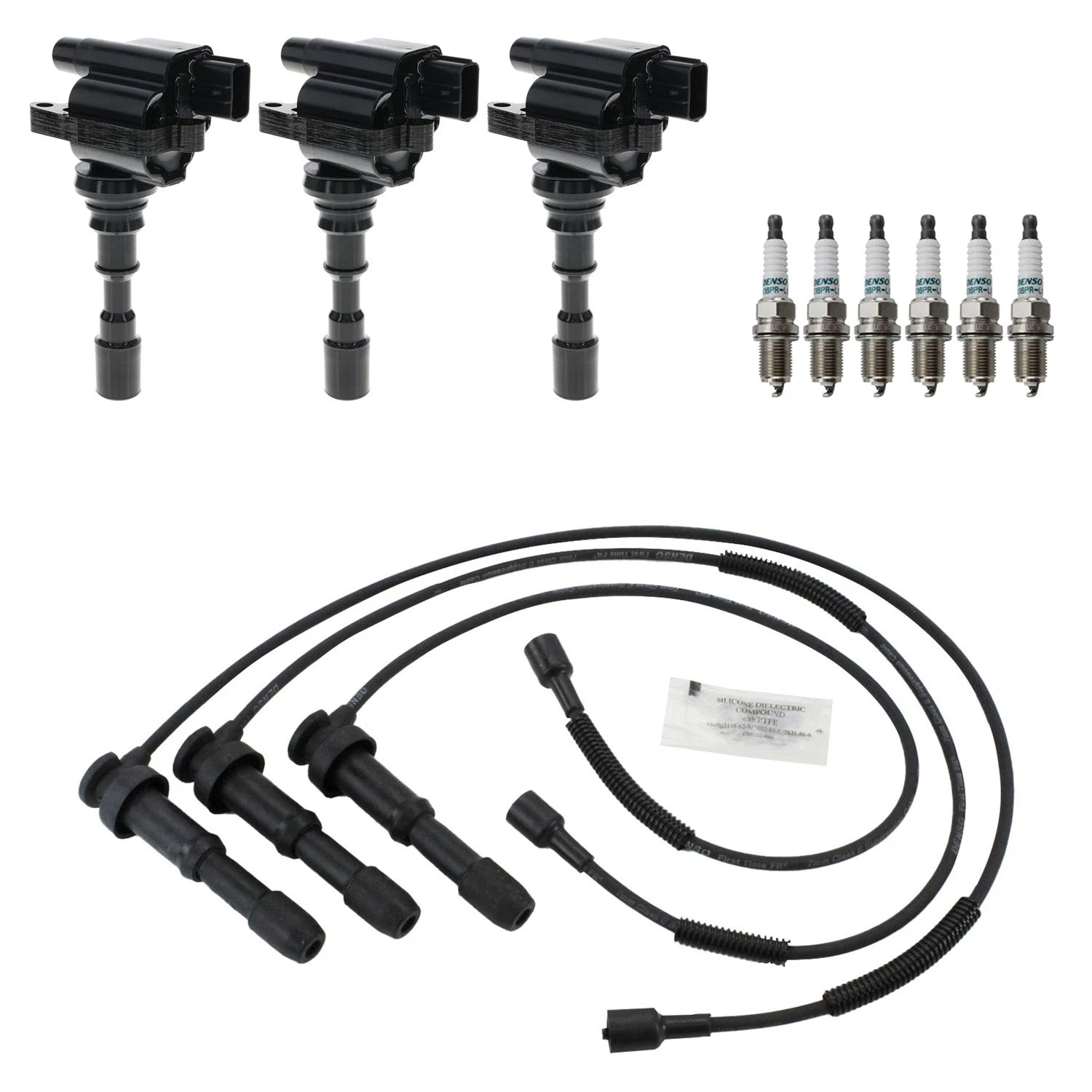 Set of 3 Ignition Coils & 6 Iridium Spark Plugs for Hyundai Santa Fe