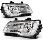 Set of 2 Chrome Halogen Headlights for Chrysler 300 (2015–2023)