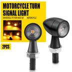 Black Mini Bullet Amber Turn Signal Lights for Motorcycle (PY)