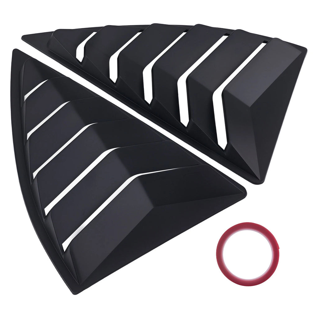 Quarter Side Window Louvers for Chevy Camaro (2010–2015) ABS Painted Black
