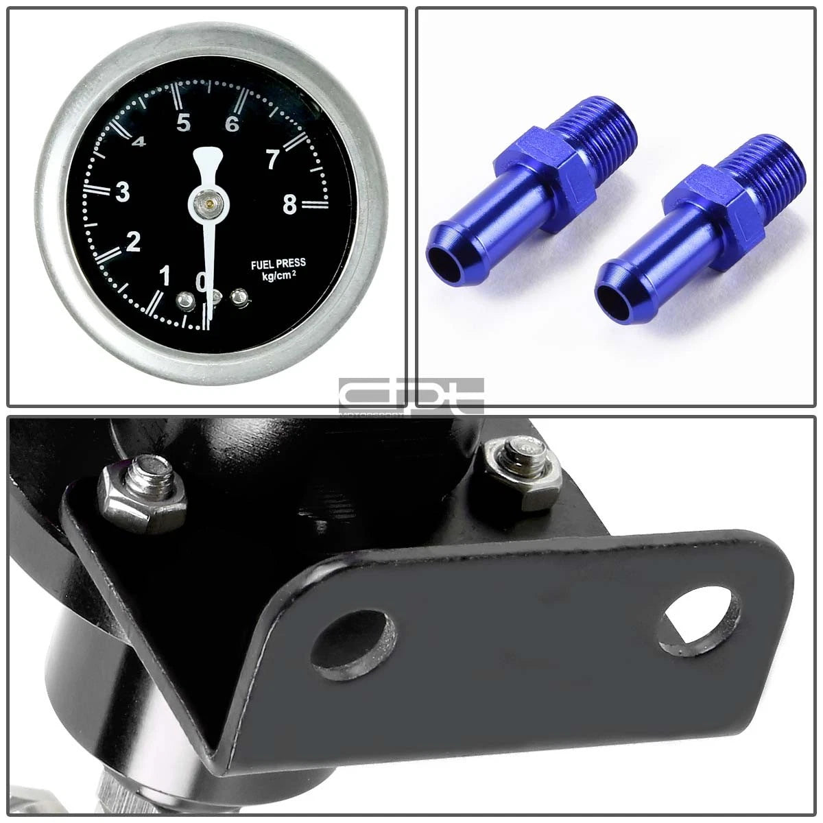 Billet 30 Micron Inline Petrol Filter + 160 PSI Fuel Pressure Regulator for
