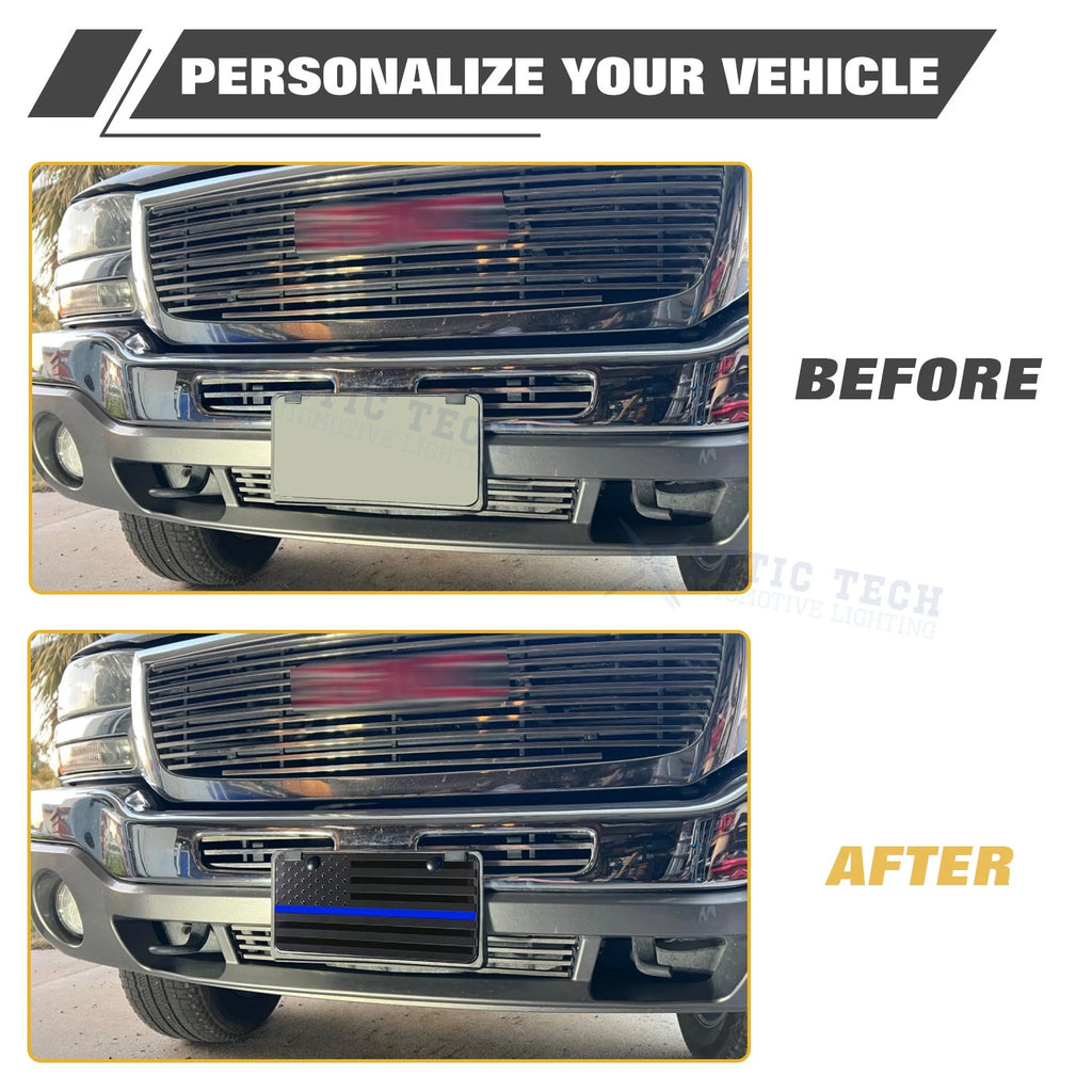American Front Flag License Plate Vanity Gift for Jeep Wrangler (2018-2024)