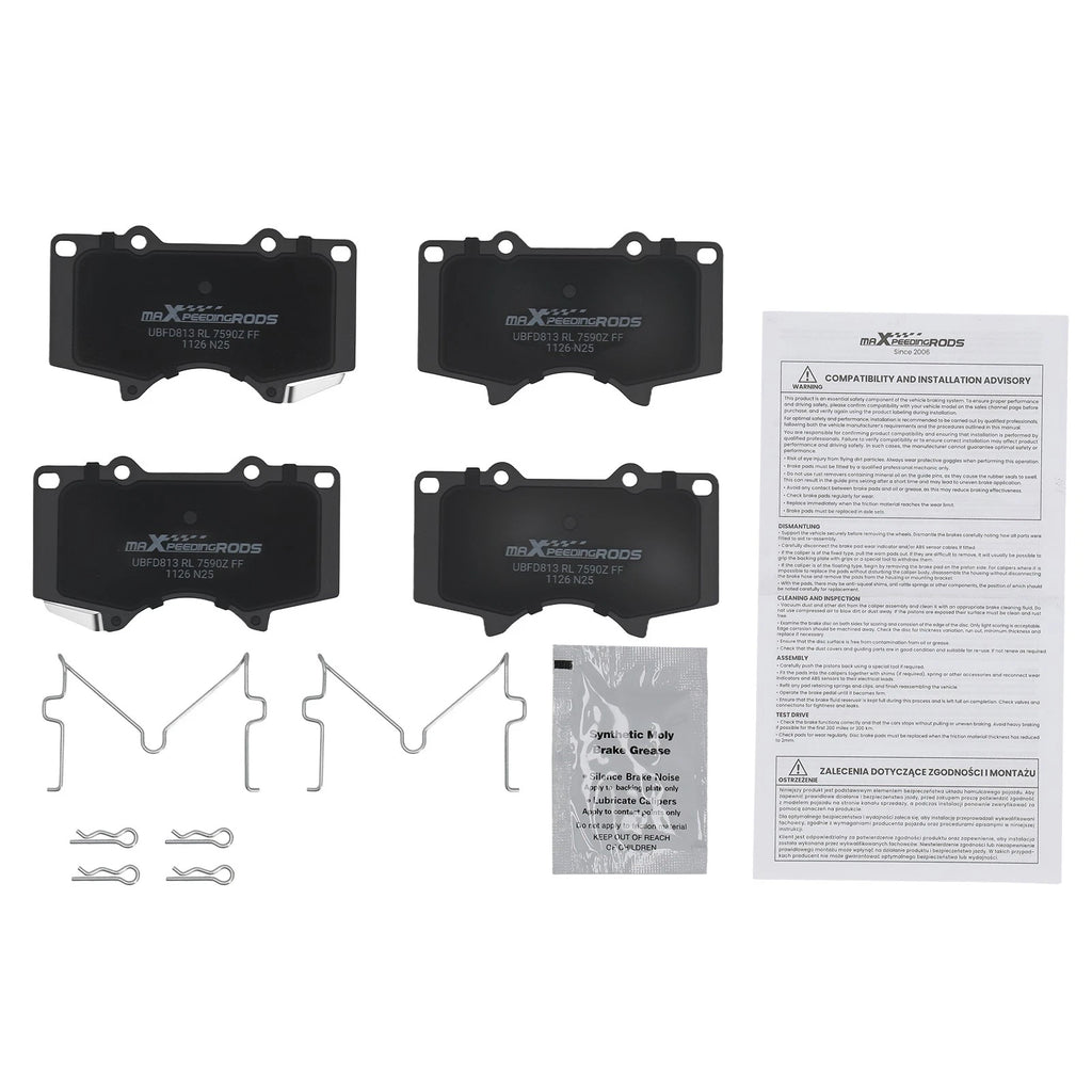 Front Ceramic Brake Pads Set For Toyota 4runner 2003-2024/FJ Cruiser 2007-2014