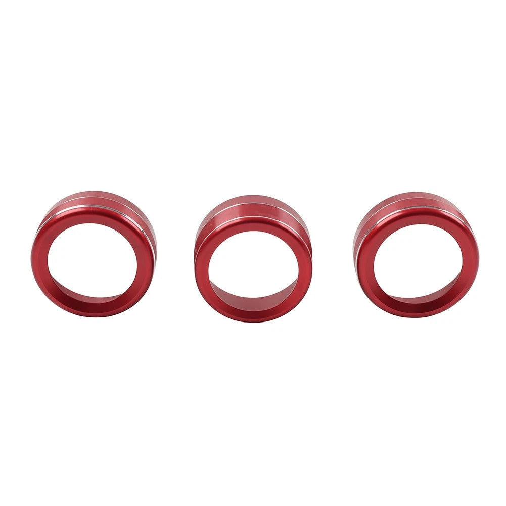 Set of 2 AC Climate Control Knob Ring Covers for Mazda 3 (2014–2018) CX-5 (2016–2019) Red