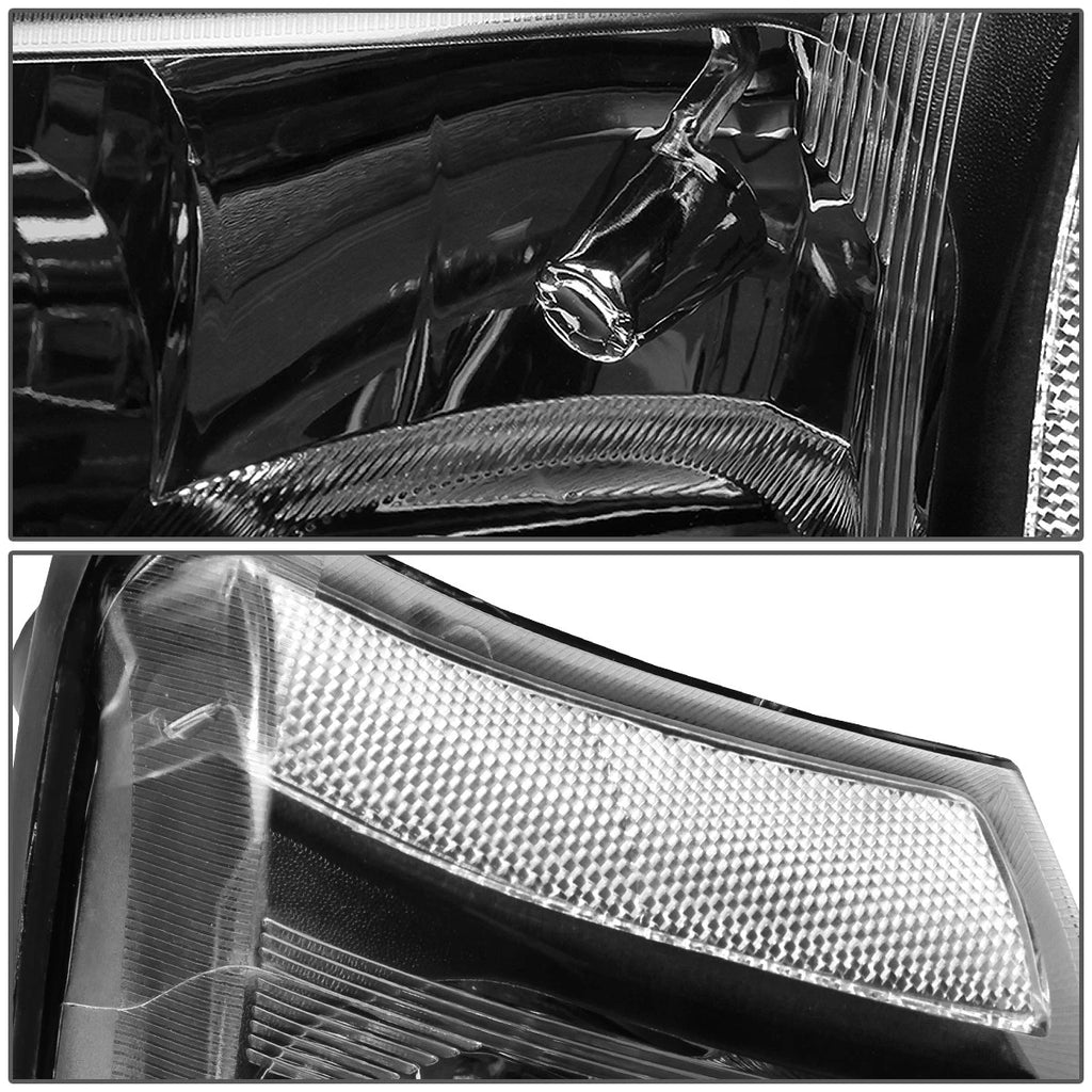 Set of 2 Black/Clear Corner Headlight & Chrome 3D LED Tail Light for Silverado (2003–2007)