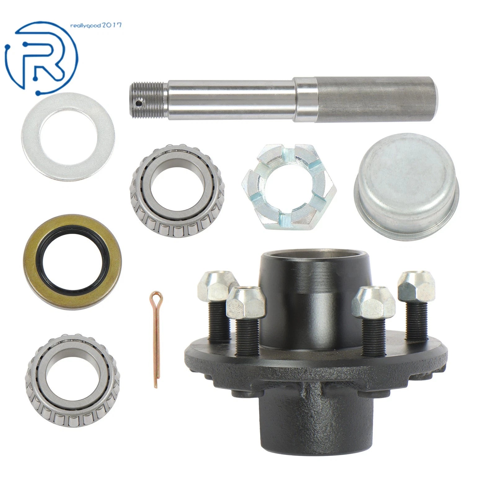 Trailer Hub Kit Assembly for BT16 (5 Bolt, 1-1/16" Round Spindle)