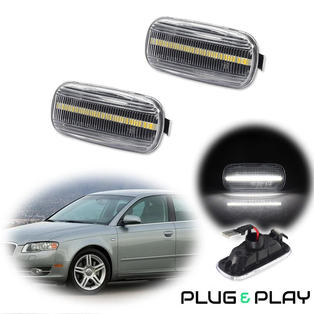 Clear Lens Front Side Marker Lights for Audi A3 A4 A6 S4 S6