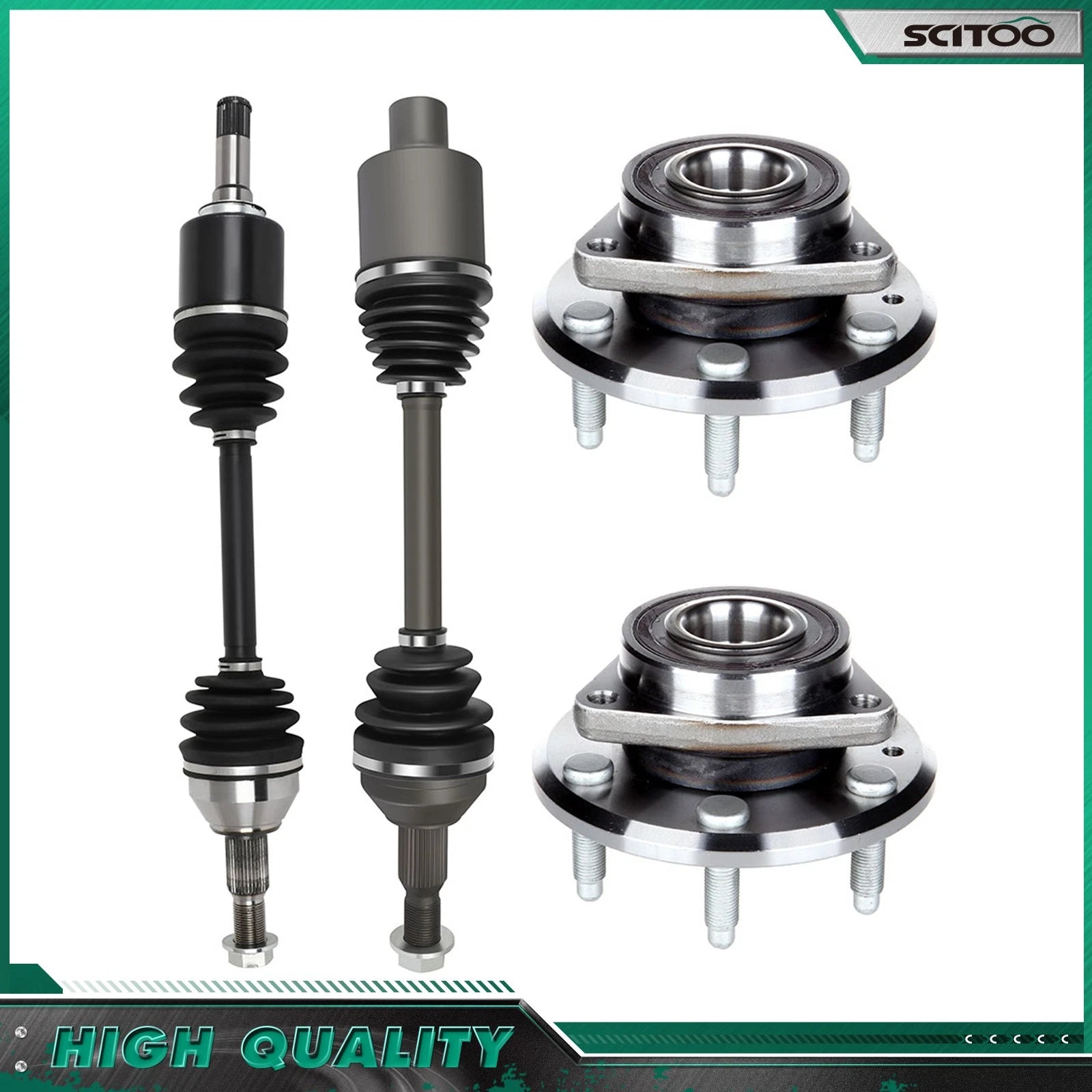Front CV Axle Shaft + Wheel Hub Bearing for Buick Enclave (2008–2017)