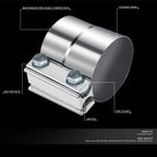 2X 2.5" Lap Joint Exhaust Band Clamp for