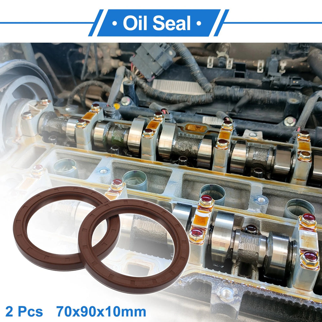 2X Oil Seal Rotary Shaft Seal for Various Models (70x90x10mm) FKM Rubber