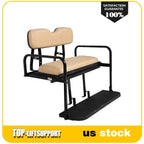 Rear Flip Seat Kit with Tan Cushions for EZGO TXT Golf Cart (1994–Present)