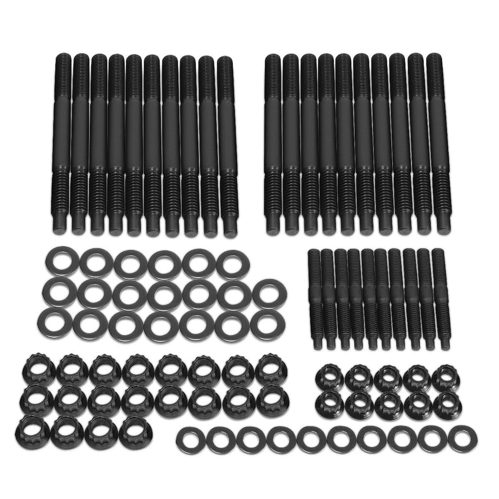 Steel Cylinder Head Stud Hex Nut Kit for Chevy LS1 LS6 L98 4.8L 5.3L 6.0L (2004–Present)