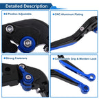 Adjustable Brake Clutch Levers for Honda CBR650R (2014–2022) Black Blue