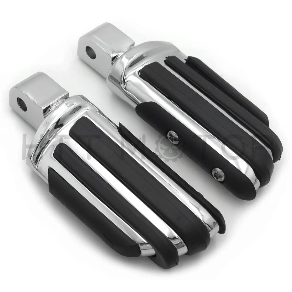 Chrome Rubber Pilot Footpeg Footrest for Yamaha Raider VMAX (2008–2017)