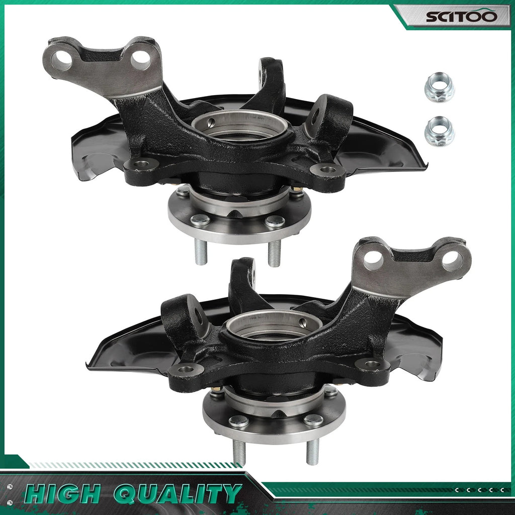 Pair Front Steering Knuckle & Wheel Bearing Hub for Toyota Camry (2007–2011)