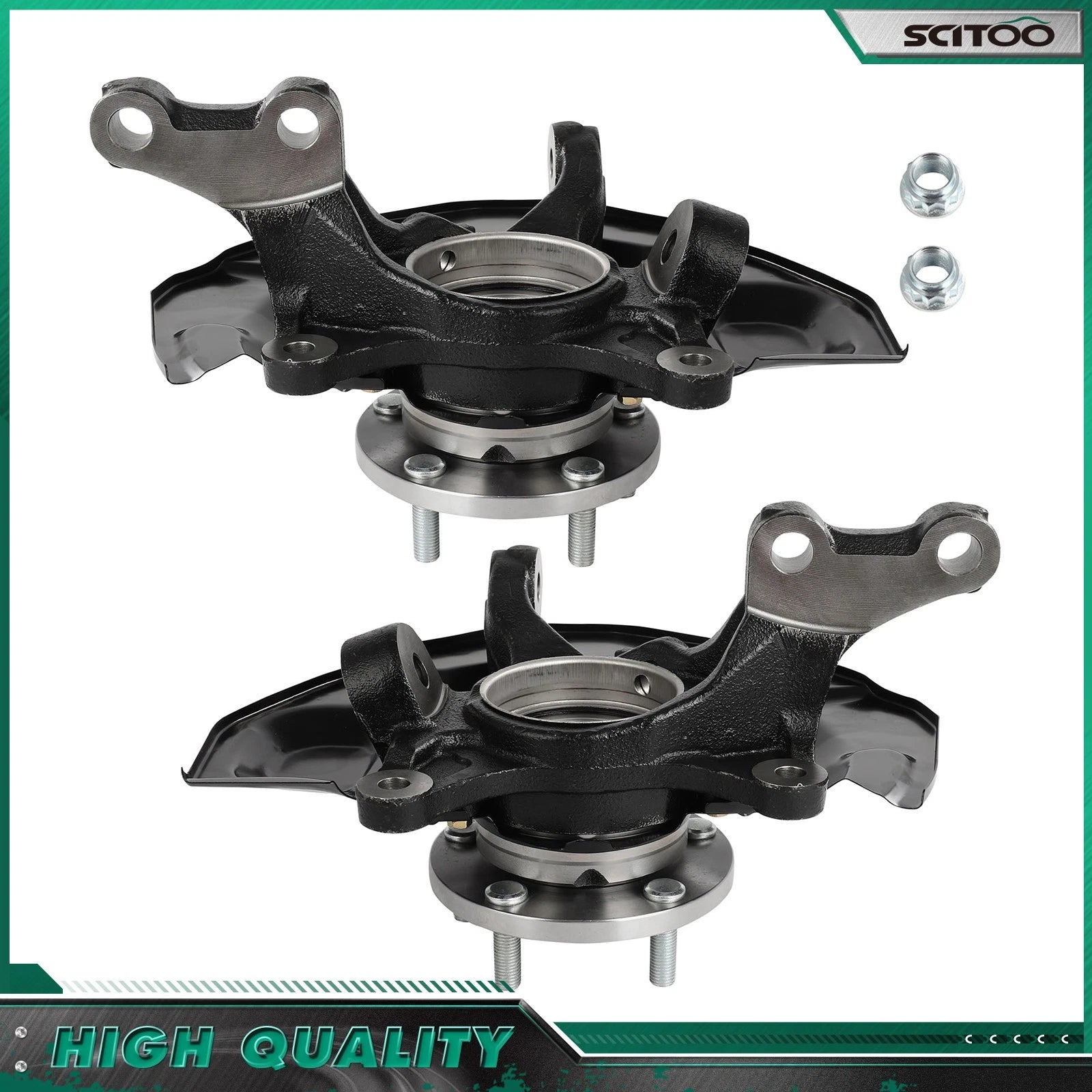 Pair Front Steering Knuckle & Wheel Bearing Hub for Toyota Camry (2007–2011)