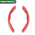 2X Carbon Fiber Look Steering Wheel Booster Cover Non-Slip Red for Cars