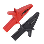 2pcs Insulated Crocodile Clips for Oscilloscope Testing (4mm Socket)