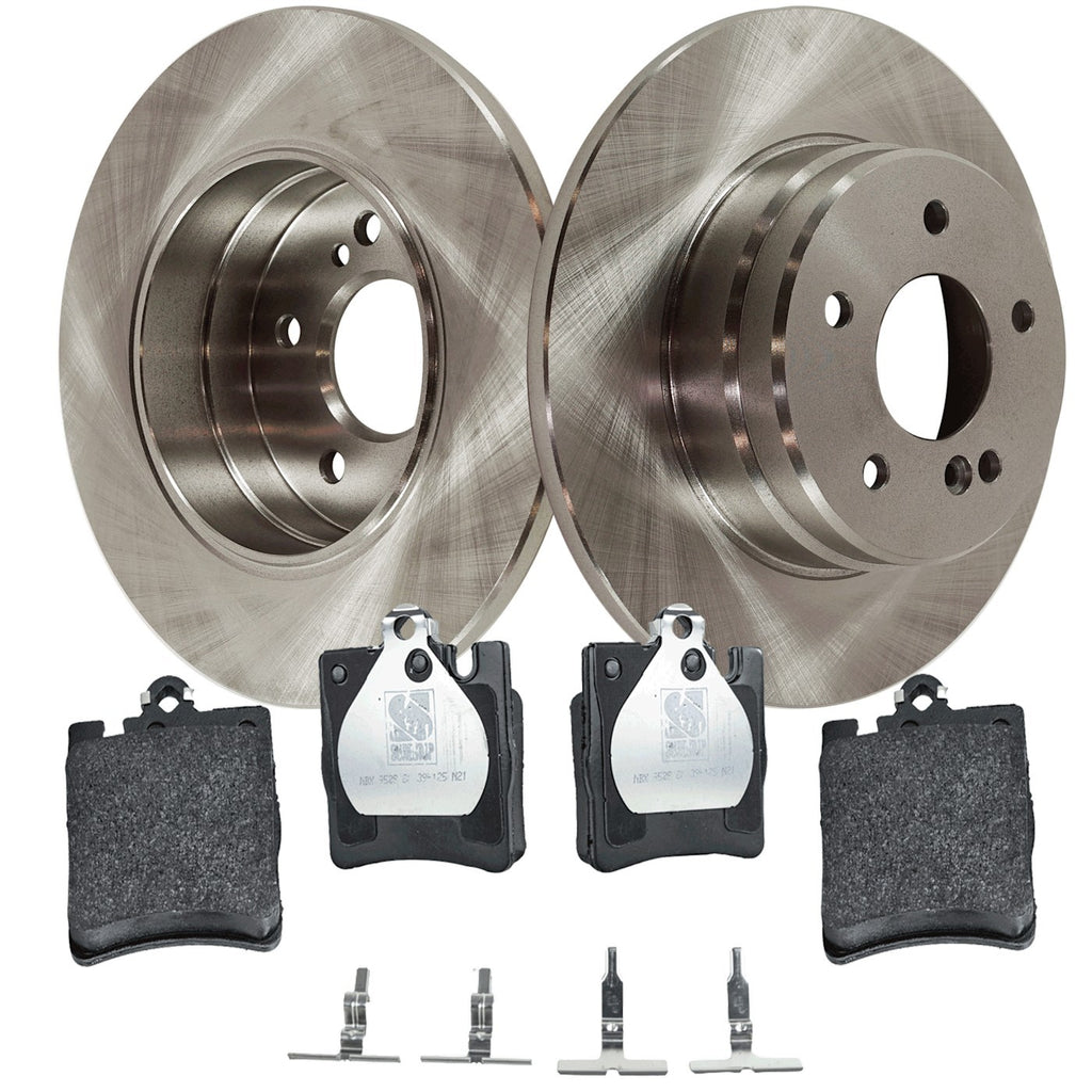 Brake Disc Rotors and Pads Kit for MB Mercedes SLK Class CLK C E Sedan