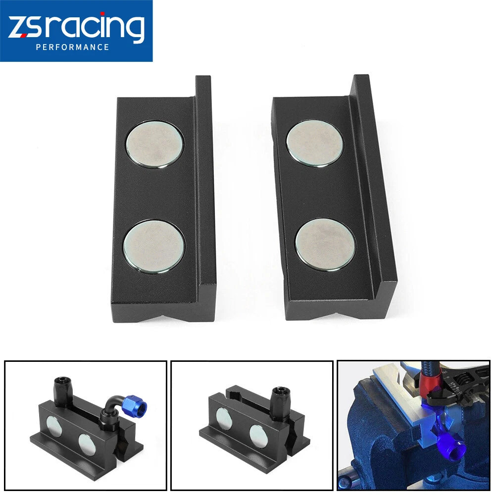 1 Pair Aluminum Vise Jaws for AN Fitting Adapter (Fits 101mm, 4")