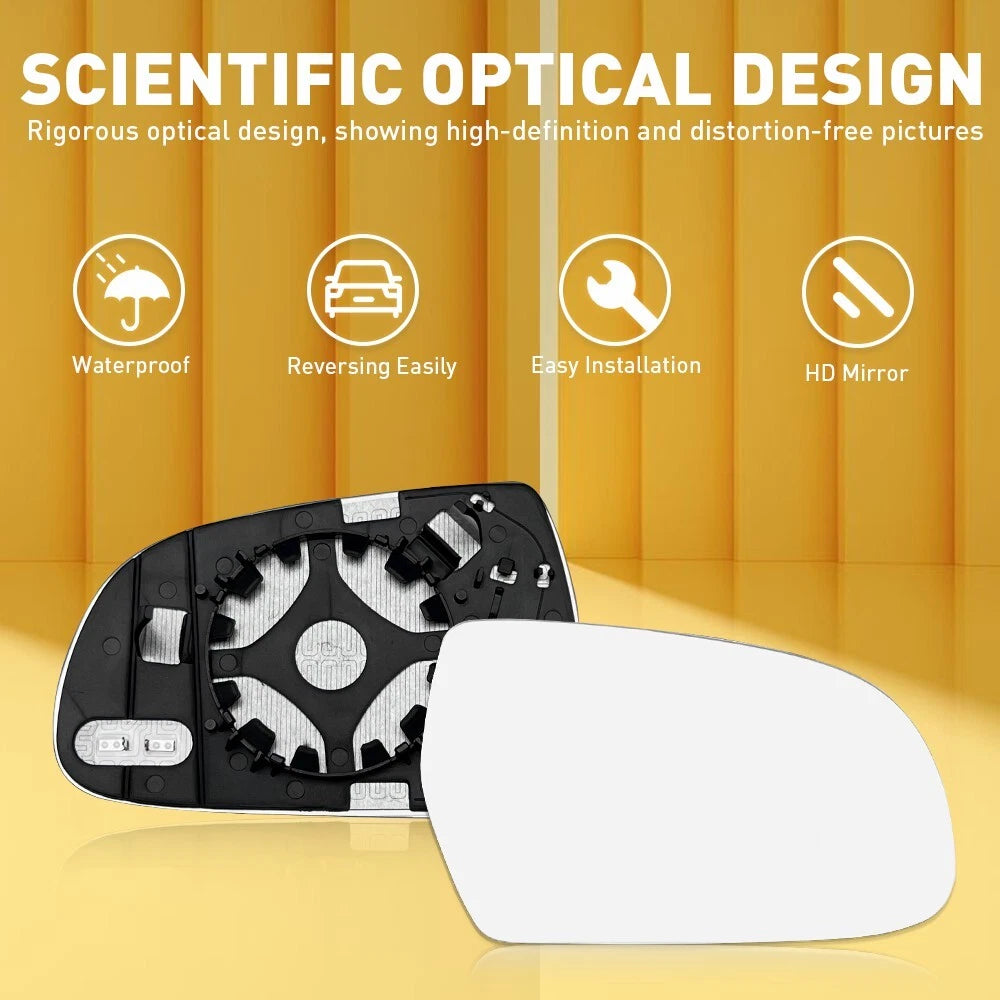 Mirror Glass for Audi A3 A4 A5 S4 S5 (2000â2023) Right Side RH