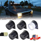 Smoke White LED Roof Cab Clearance Lamps for Dodge D150 D250 D350 (1984–1993)