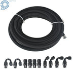 6AN Black Nylon E85 PTFE Fuel Line Hose Kit (10FT, 12FT, 20FT, 30FT)