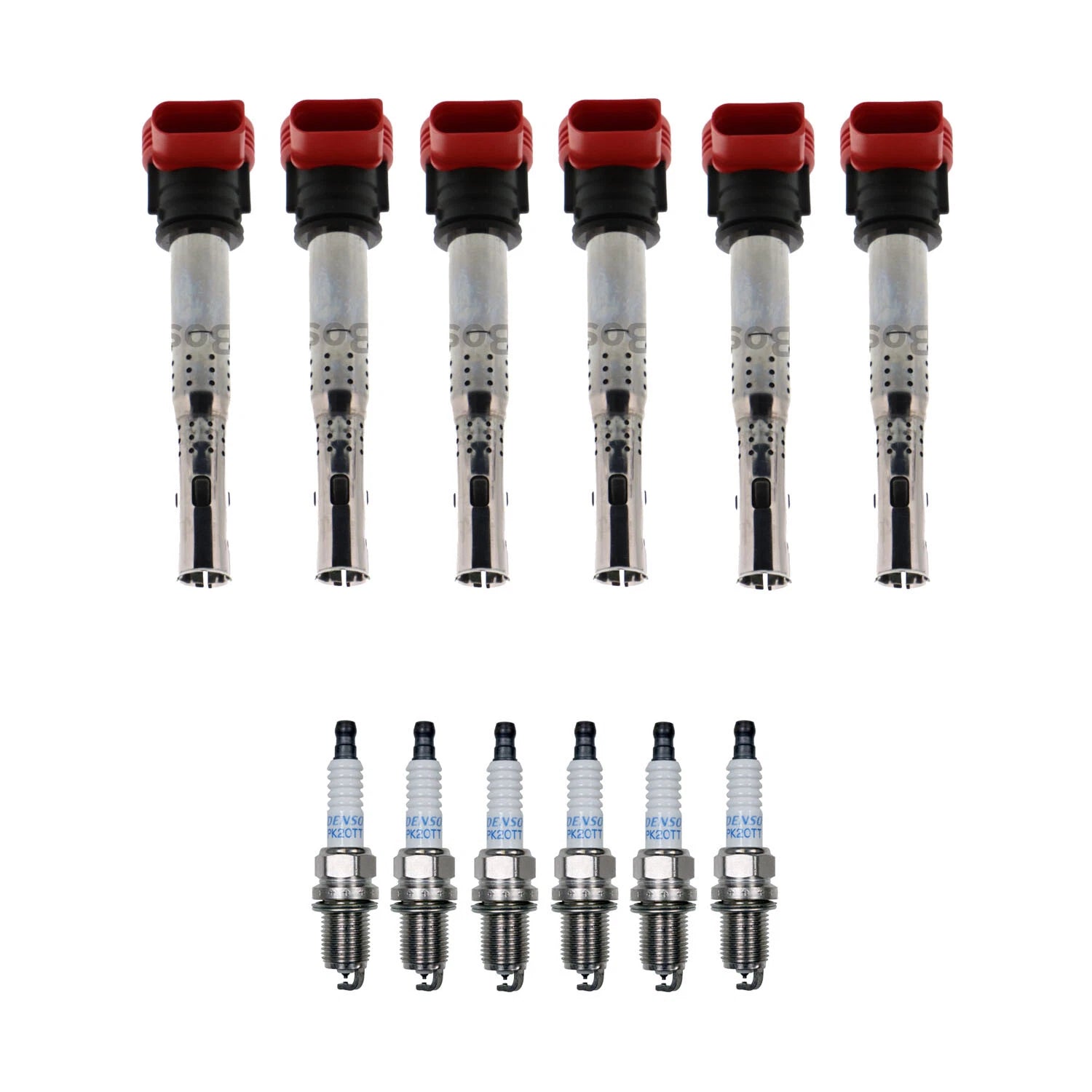 Set of 6 Ignition Coils & Spark Plugs for Audi S5 3.0 V6 (2011)