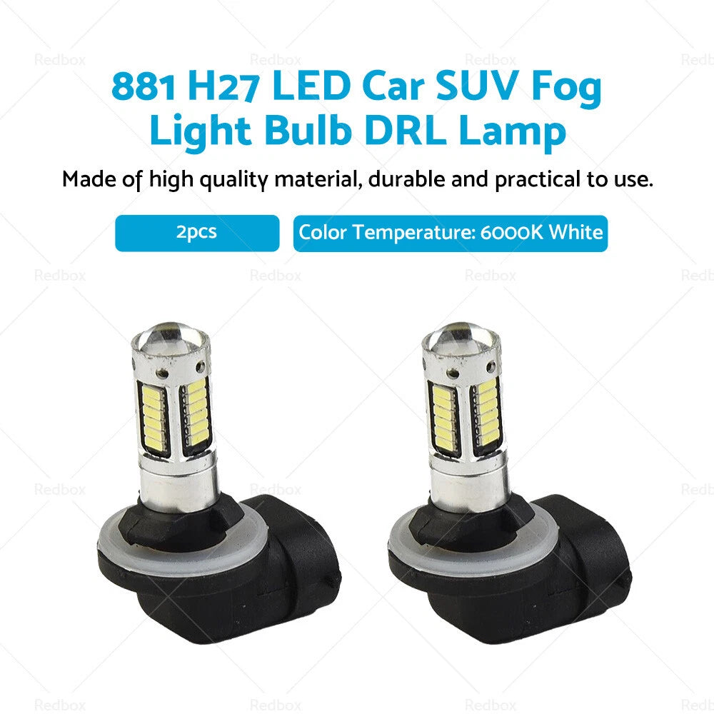 2X 881 H27 30W 6000K White LED Fog Light Bulb for Car SUV (Fits )