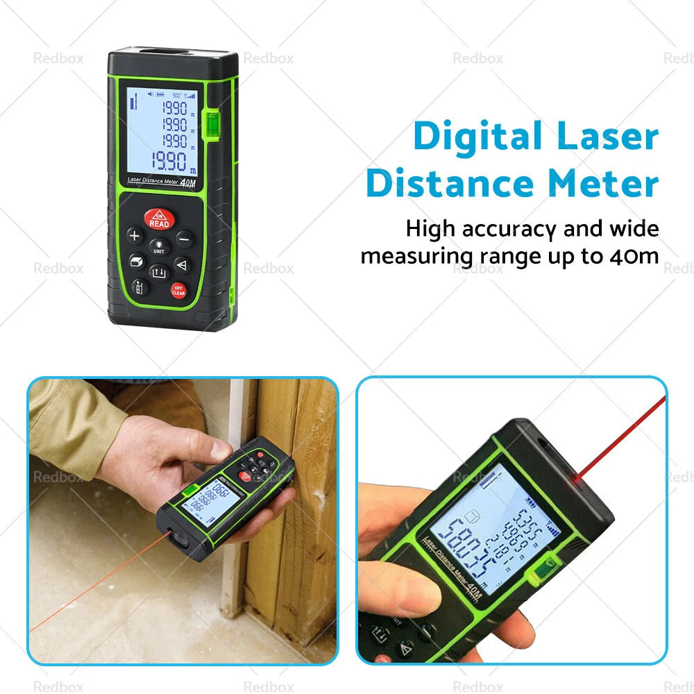 Digital Laser Distance Meter 40m Range Finder Tool