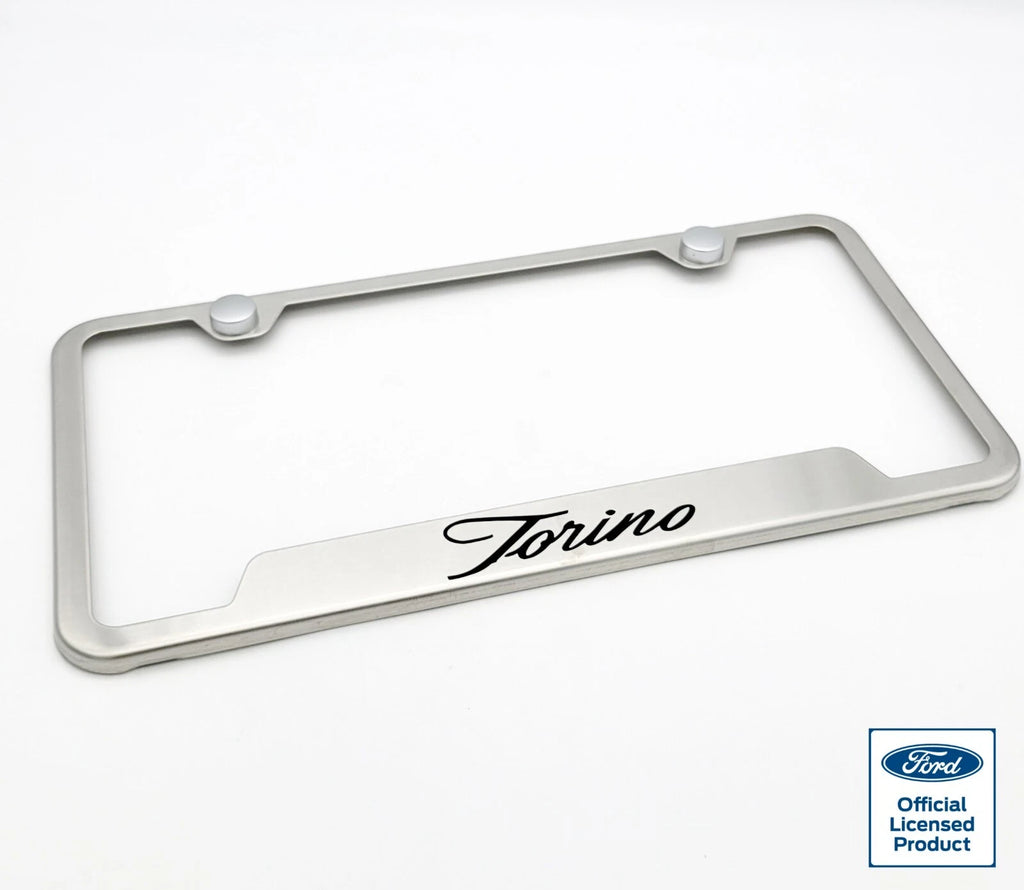 License Plate Frame Replacement Brushed Stainless for Ford Torino (1968–1976)