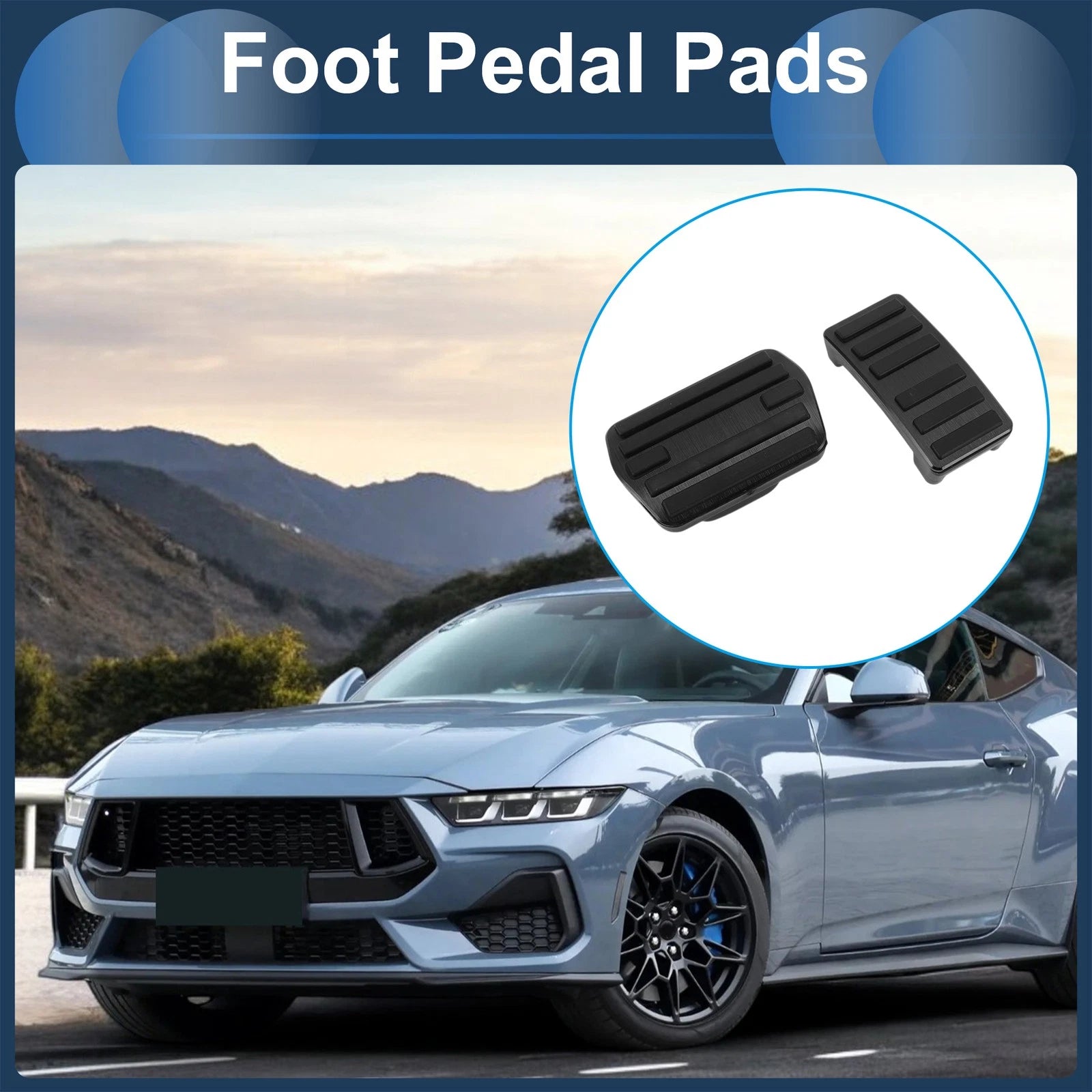 2X Foot Accelerator Pedal Covers for Ford Mustang Mach-E (2021–2025) Black
