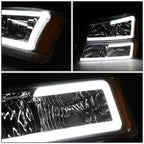 LED DRL Headlight Bumper Signal Lamps for Chevy Silverado Avalanche (2003–2007)