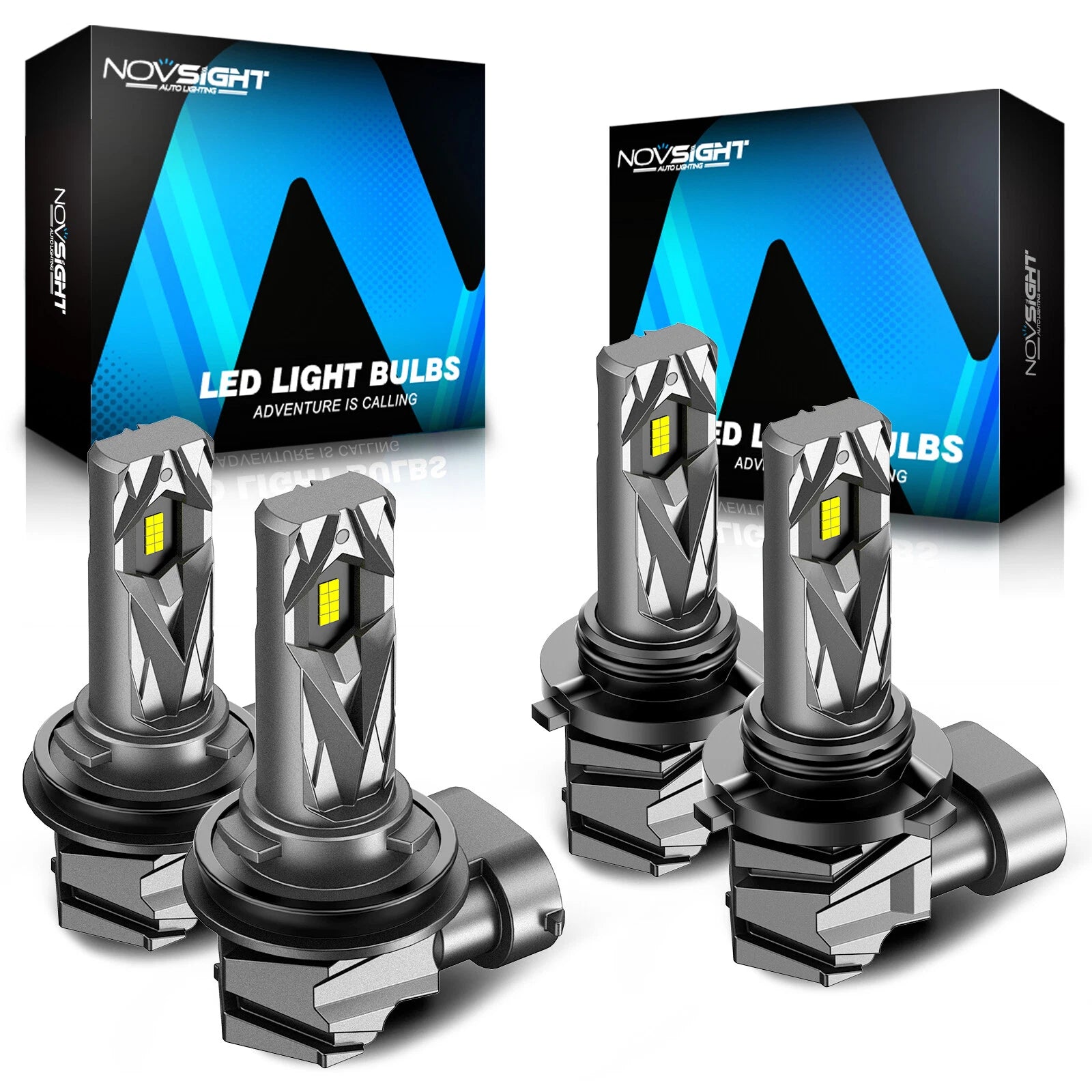 2X NOVSIGHT 9005 H11 LED Headlight Bulbs Kit 6500K 16000LM 60W for