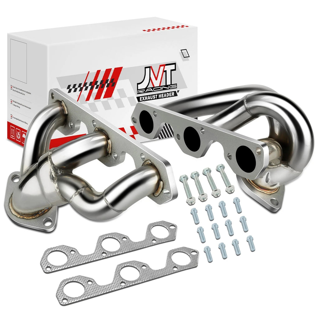 2X Stainless Steel Shorty Headers Exhaust for Jeep Wrangler (2007–2011)