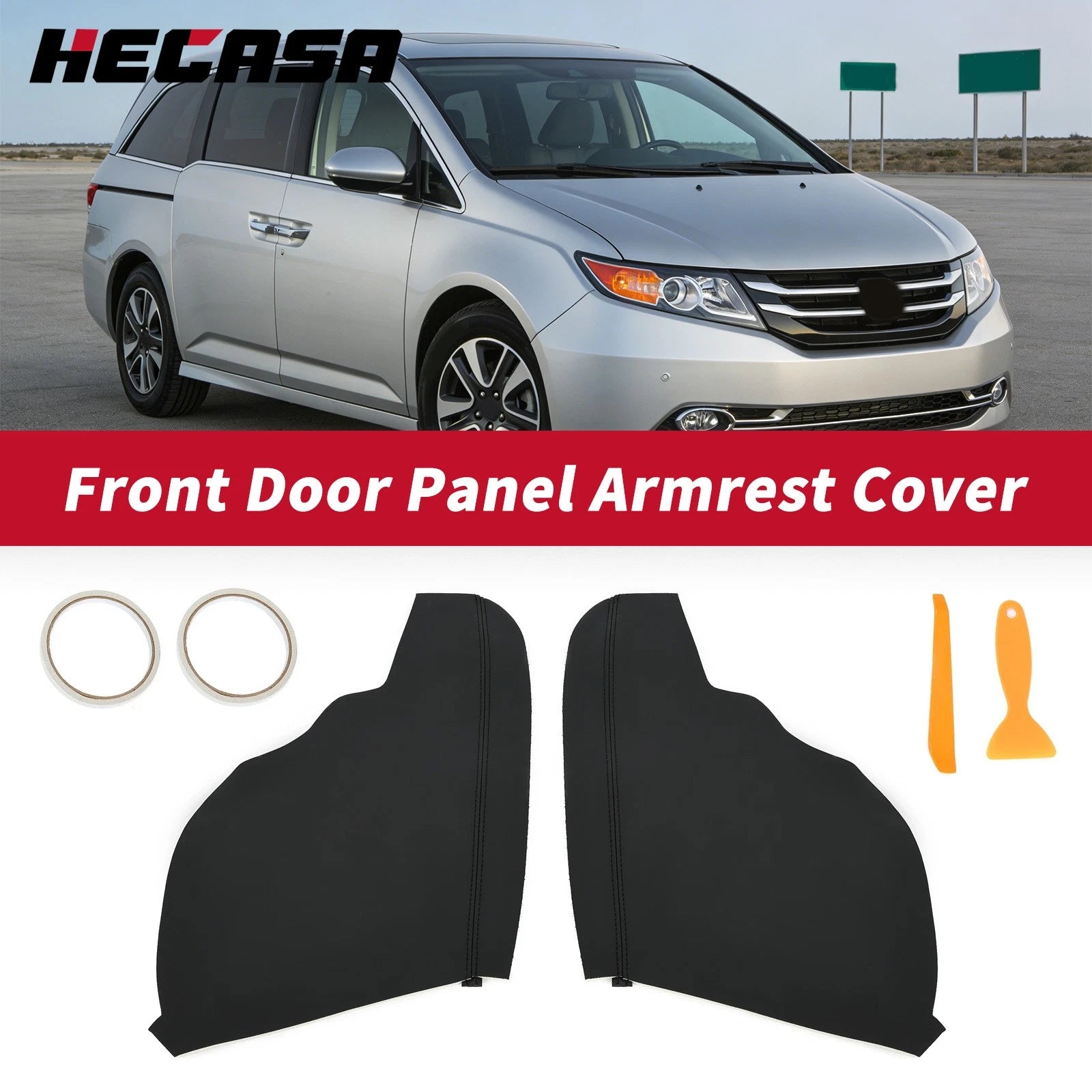 Leather Front Door Panel Armrest Cover for Honda Odyssey (2011–2017)