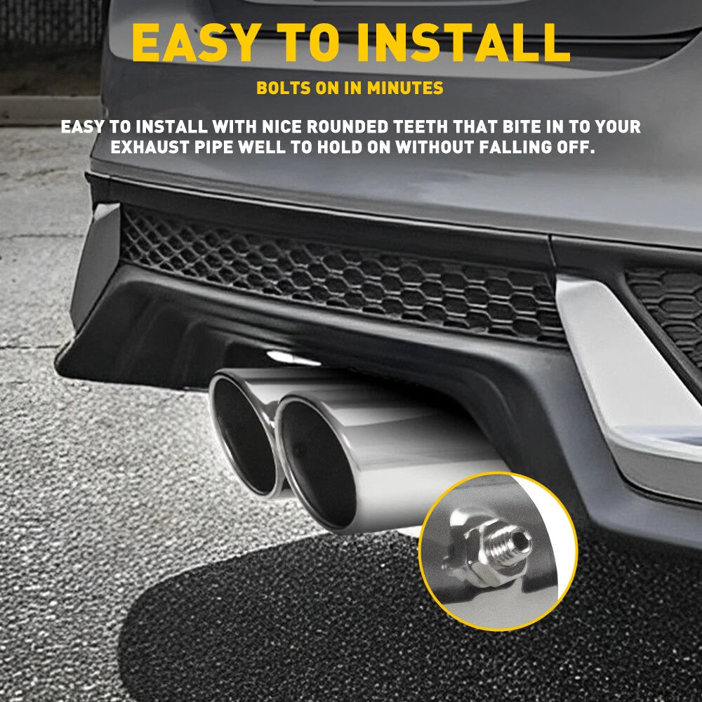 Chrome Dual Exhaust Pipe Tail Muffler Tip for Car