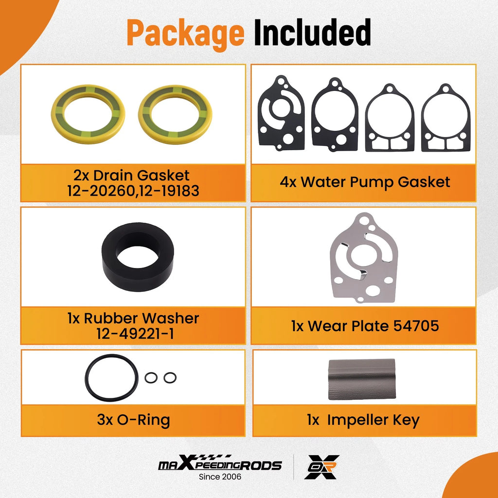 Marine Impeller Kit for Mercury 40-50HP 2-4 Cyl (1978–1989)