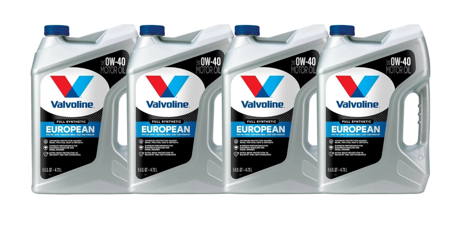 Set of 4 Valvoline 0W-40 Full Synthetic Motor Oil for European Vehicles (20 qt)