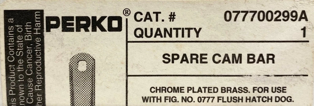 Spare Cam Bar for Perko 0777 Flush Hatch Dog (077700299A) - Chrome Plated Brass