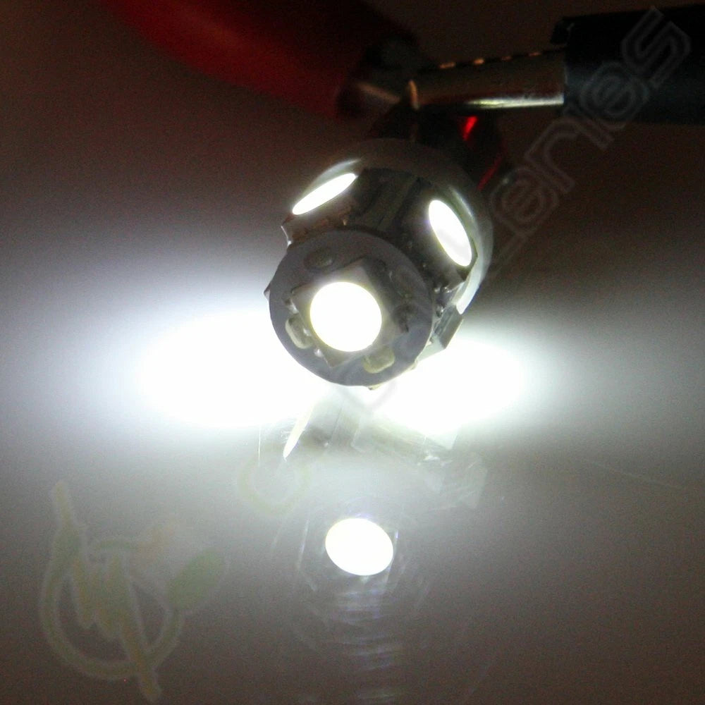 2Pcs BA9S White 5-5050-SMD LED Bulbs for Audi (Fits T4W H6W 1895 3886X)