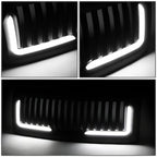 LED Badgeless Vertical Slat Matte Front Hood Grille Frame for F-150 (2009–2014)
