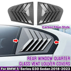 Set of 1 Carbon Look Rear Window Louver Shutter Cover for BMW 5 Series (2018–2023)