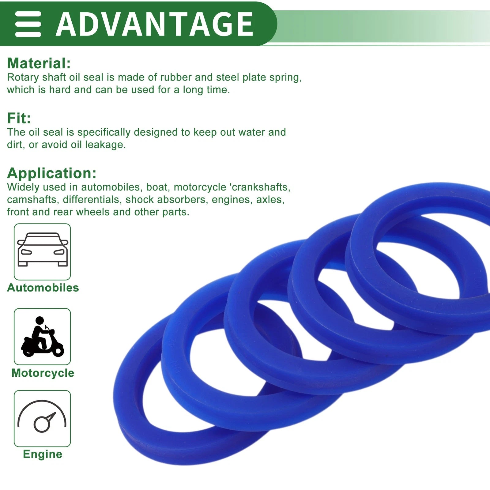Set of 5 Oil Seal Rotary Shaft Seal 42x55x7mm High Pressure for Various Models