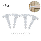 Set of 4 White Cabinet Butt Hinges for Jewelry Chest Toolbox