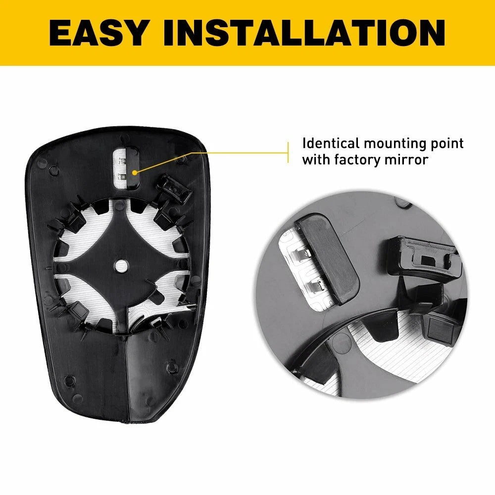 Right Heated Rear View Mirror Glass for Ford Fusion (2013–2020)